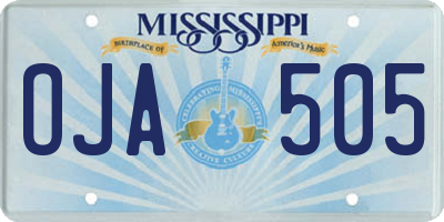 MS license plate OJA505