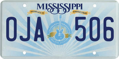 MS license plate OJA506