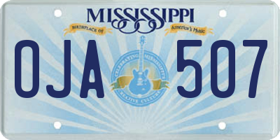 MS license plate OJA507