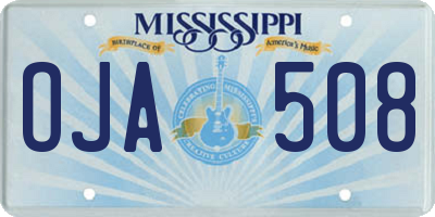 MS license plate OJA508
