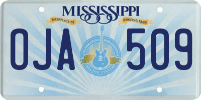MS license plate OJA509