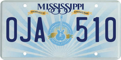 MS license plate OJA510