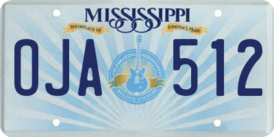 MS license plate OJA512