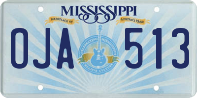MS license plate OJA513