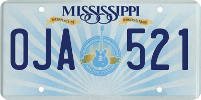 MS license plate OJA521