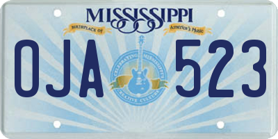 MS license plate OJA523