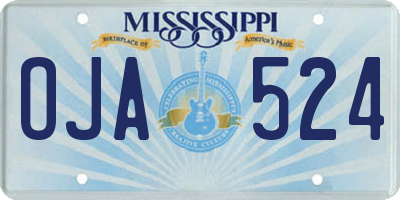 MS license plate OJA524