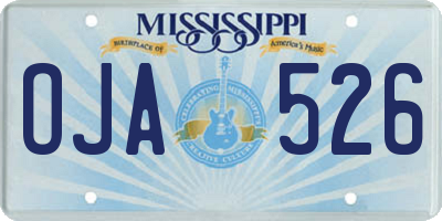 MS license plate OJA526