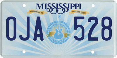 MS license plate OJA528
