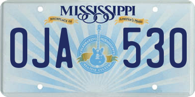 MS license plate OJA530