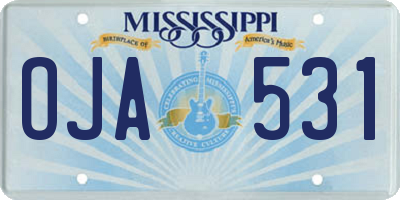 MS license plate OJA531
