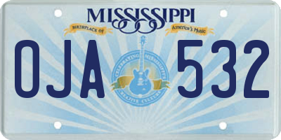 MS license plate OJA532