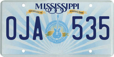 MS license plate OJA535