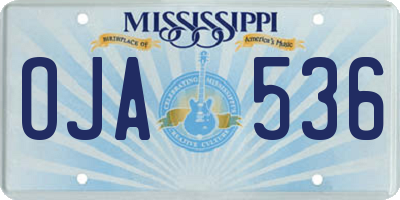 MS license plate OJA536