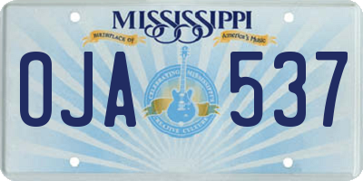 MS license plate OJA537