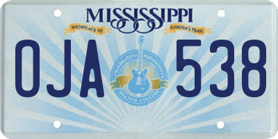 MS license plate OJA538