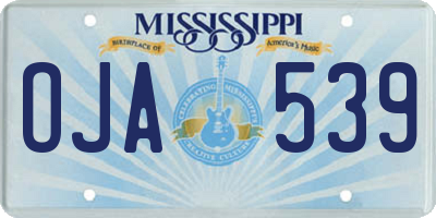 MS license plate OJA539