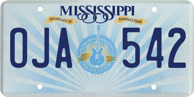 MS license plate OJA542