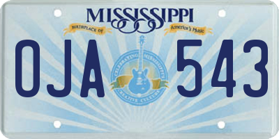 MS license plate OJA543