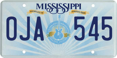 MS license plate OJA545