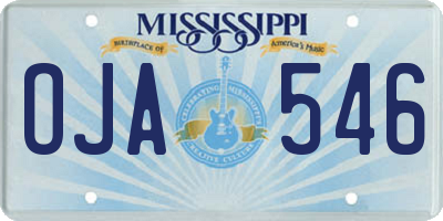 MS license plate OJA546