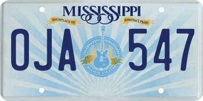 MS license plate OJA547