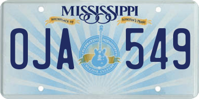MS license plate OJA549