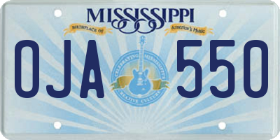 MS license plate OJA550