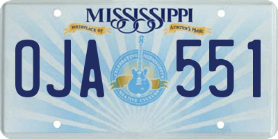MS license plate OJA551