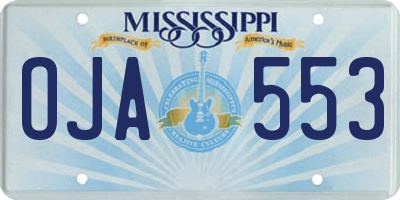 MS license plate OJA553