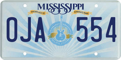 MS license plate OJA554