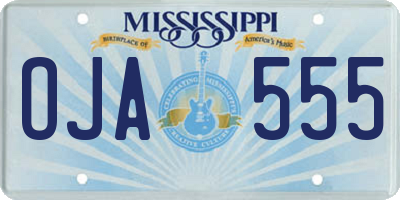 MS license plate OJA555