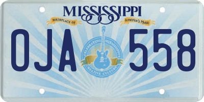 MS license plate OJA558