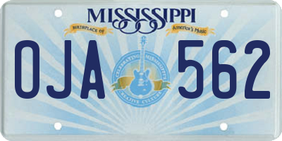 MS license plate OJA562