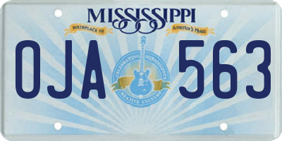 MS license plate OJA563
