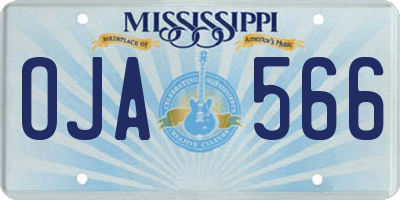MS license plate OJA566