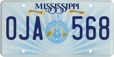 MS license plate OJA568