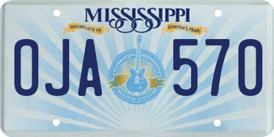 MS license plate OJA570