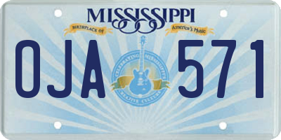 MS license plate OJA571