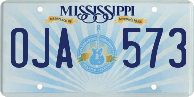 MS license plate OJA573