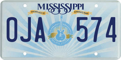 MS license plate OJA574