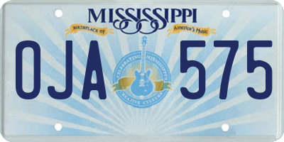MS license plate OJA575