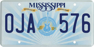 MS license plate OJA576