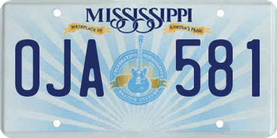 MS license plate OJA581