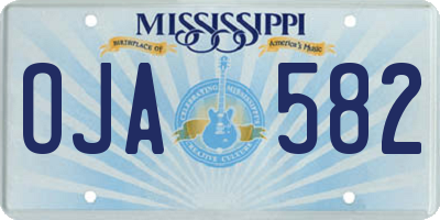 MS license plate OJA582