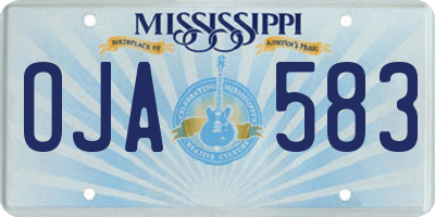 MS license plate OJA583