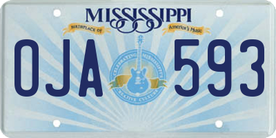 MS license plate OJA593