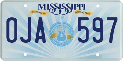 MS license plate OJA597