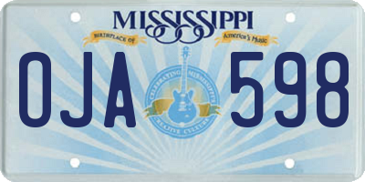 MS license plate OJA598