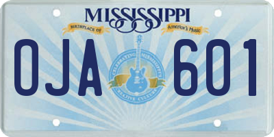 MS license plate OJA601